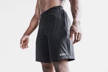 Nobull Stretch Woven 9" Men's Shorts Black | Australia (ZN2870)